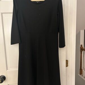 Lands' End Black Long-Sleeve A-Line Dress